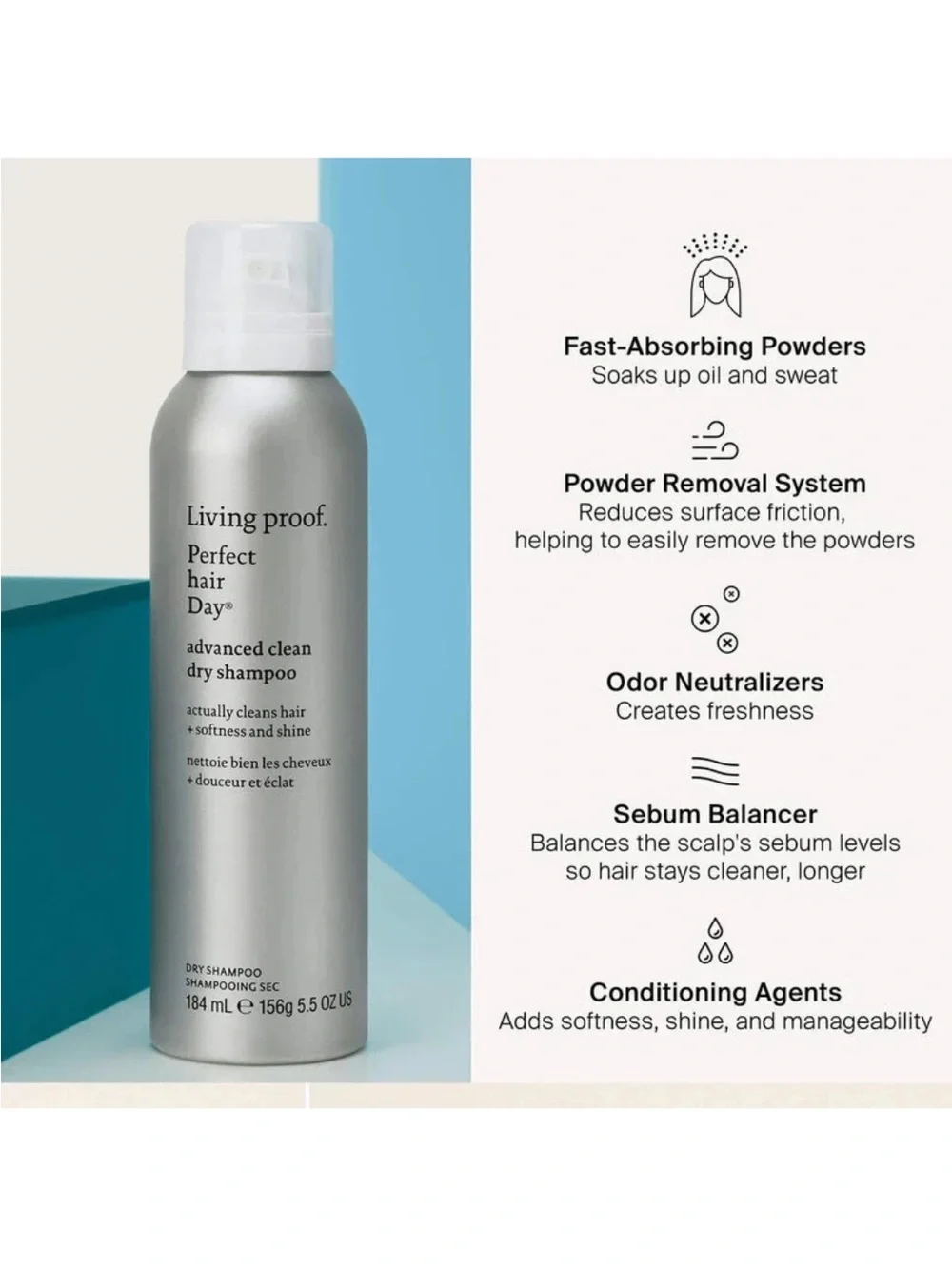 Living Proof Perfect Hair Day Advanced Clean Dry Shampoo - Silver Bottle